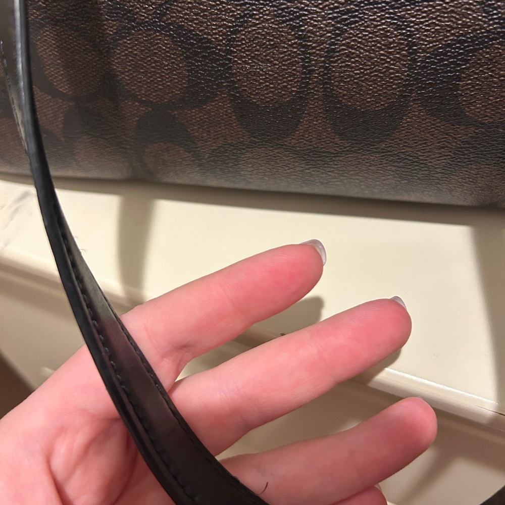 Coach Signature Canvas Brown and Black Tote - Picture 4 of 16